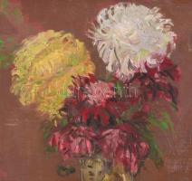 Vörös jelzéssel: Csendélet. Olaj, fa. 43x32 cm