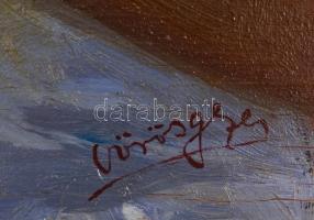 Vörös jelzéssel: Csendélet. Olaj, fa. 43x32 cm