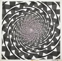 Vasarely jelzéssel: Kompozíció. Vegyes technika, papír. 29,5x29,5 cm