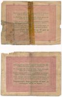 1848. 5Ft "Kossuth bankó" barna (2x) egyik hátlapi alapnyomata eltérő színű T:IV szakadás,...