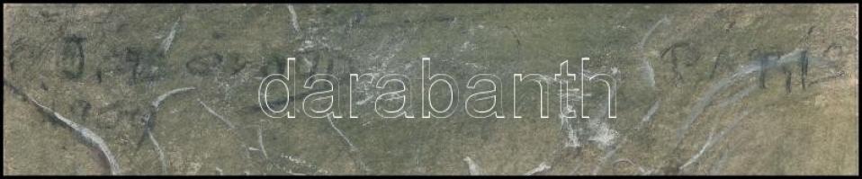 Olvashatatlan jelzéssel: Ágas-bogas fa. Vegyes technika, papír, Paris felirattal a jobb felső sarokb...