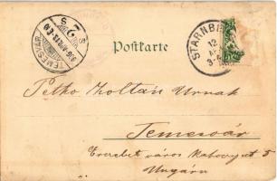 1906 Sternberg, Sternberger See / lake, steamship, boats. Kuenstlerpostkarte No. 1375. von Ottmar Zi...