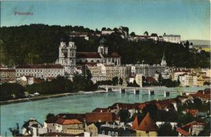 Passau, Panorama / general view, cathedral, bridge