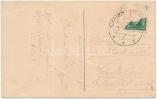 1928 Érsekújvár, Nové Zámky; Posta utca, zsinagóga / Postovna ulica / Postgasse / street, synagogue ...