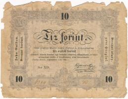 1848. 10Ft Kossuth bankó T:IV  Hungary 1848. 10 Forint C:G Adamo G111