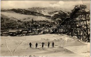 1952 Körmöcbánya, Kremnitz, Kremnica; Pohlad c vychodu / téli sport, síelők a síugró toronnyal / winter sport, skiers with ski jumping tower (EB)