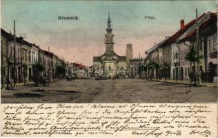 1908 Késmárk, Kezmarok; Fő tér, építkezés / main square, construction