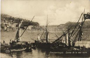 1925 Constantinople, Istanbul; Entrée de la mer noire / sailing vessels, Turkish flag, Black Sea