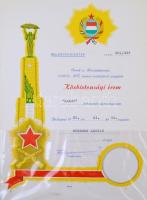 1951. "Közbiztonsági Érem" arany fokozata a rendőrség tagjai részére adományozói okirattal...