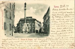 1899 Roma, Rome; Piazza di Spagna / square, street view (EK)