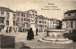 1913 Venezia, Venice; Campo S. Stefano, Monumento a Tommaseo / square, street view, monument
