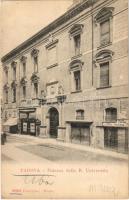 1904 Padova, Padua; Palazzo della R. Universita / university palace, shops. Fotocromo 2652.