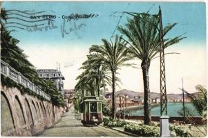 1925 Sanremo, San Remo; Corso Wilson / street view, tram (EB)