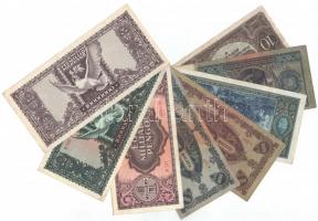 8db-os vegyes magyar korona, pengő bankjegy tétel T:II-,III szép papír is