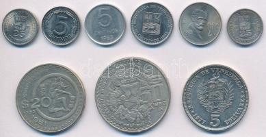 Vegyes külföldi fémpénz tétel: Argentína, Mexikó, Venezuela (9db, 8xklf) T:2 Mixed coin lot: Argentina, Mexico, Venezuela (9pcs, 8xdiff) C:XF