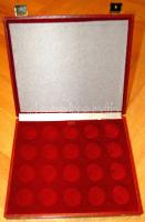 Éremtartó kazetta, 3db tálcával, 1x20 + 1x25 + 1x30 férőhellyel, bordó színben