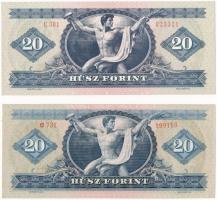 1969. 20Ft + 1980. 20Ft nyomdai papírráncokkal T:I- nagyobb saroktörés, I
Adamo F15, F17