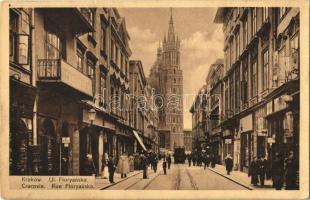 1914 Kraków, Krakau; Ul. Floryanska / street view, tram, shops + Soub. Malteser Ritterorden Grosspriorat von Böhmen u. Österreich