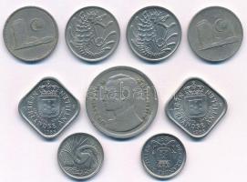 Vegyes külföldi fémpénz tétel: Holland-Antillák, Malajzia, Szingapúr, Thaiföld (9db, 8xklf) T:2,2-
...