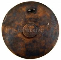 Máté János (1938-2014): Bronz falitányér, hátulján forrasztásnyom és dátum (1971), d: 27 cm