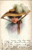 1915 Audrey. Lady art postcard s: Kenyon (EK)