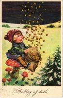 1937 Boldog Újévet! / New Year greeting card. W.S.S.B. 9245.