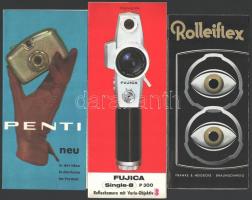 cca 1960-1970 Vegyes fényképészettel kapcsolatos tétel, 5 db: Objektívek tükörreflexes fényképezőgép...