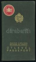 1937 Magyar Királyság fényképes útlevele, rendőr fogalmazó részére kiállítva, francia és horvát beje...