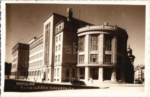 1937 Pozsony, Pressburg, Bratislava; Palác Komenského Univerzity / Comenius Egyetem, automobil / Comenius University Palace, automobile (EK)