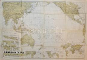 1941 A Csendes-óceán, 1:25000000, Bp., M. Kir. Honvéd Térképészeti Intézet, hajtásnyomokkal, 64×92 cm