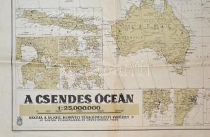 1941 A Csendes-óceán, 1:25000000, Bp., M. Kir. Honvéd Térképészeti Intézet, hajtásnyomokkal, 64×92 c...