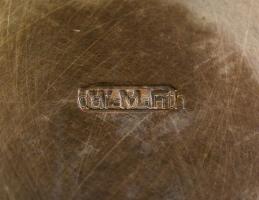 cca 1920-30 WMF fém kehely, eredeti üveg betéttel, minimális csorbával, jelzett, m: 13,5 cm