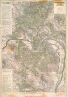 cca 1928 A Pilis- és Börzsöny hegység turista térképe, 1:75.000, Bp., M. Kir. Állami Térképészet, III. kiadás, vászonra kasírozva, hajtásnyomokkal, 68x47 cm