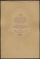 cca 1915 Hölgyportré, kartonra kasírozott ovális fotó Apfel Otto L. pozsonyi műterméből, elöl és hát...