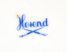 Herendi csipkebogyó mintás lapos tányér, kézzel festett, jelzett, hibátlan. d: 25,5 cm