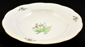 Herendi csipkebogyó mintás mély/ leveses tányér, kézzel festett, jelzett, hibátlan. d: 24,5 cm