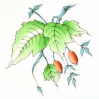 Herendi csipkebogyó mintás kistányér / süteményes tányér tányér, kézzel festett, jelzett, hibátlan. ...