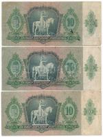 1930. 100P + 1936. 10P (3x) mindegyik hamis Német Harmadik Birodalmi felülbélyegzéssel (fake overpri...