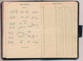 1945 Szövetkezeti bolt naptár, II. világháborús napló, bejegyzésekkel 1945 március közepétől kezdve ...