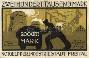 Német Birodalom/Weimari Köztársaság/Freital 1923.8.10. 200.000M (2x) klf variánsok T:II,II/III