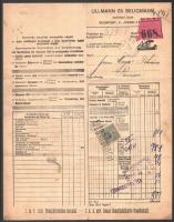 1910 DDSG hajóraklevél "PANCSOVA" belső oldalán 2 db különböző "Pancsova városi be és...