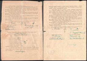 1947 Zsámboki lakos által a Magyar Növénytermelési Hivatal részére kitöltött 2 db űrlap, amelyben vá...