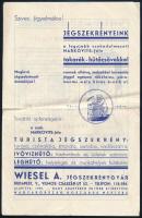 cca 1940 Wiesel Adolf Bp., jégszekrénygyár reklám nyomtatvány, jégszekrények és jégláda illusztrációkkal, 4p, hajtásnyommal