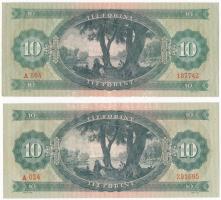 1962. 10Ft (2x) T:I-,II Adamo F6