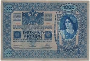 1902. 1000K piros "Deutschösterreich" felülbélyegzéssel, mindkét oldala német T:II-