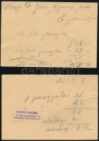 cca 1940 Modern Női Fehérnemű Szalon, Szabó Ottó, Bp., Piarista u.,. 2 db négynyelvű (magyar, angol,...