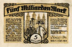 Német Birodalom/Weimari Köztársaság/ Halle/Hallesche Pfännerschaft A.G. 1923.9. 5000.000.000M T:II