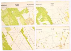 1982 Tét, Győrszemere térképe, 4 db, OFTH Földmérési és Térképészeti Főosztály, jó állapotban