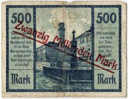 Német Birodalom/Weimari Köztársaság/Hof 1922.10.6. 500M piros 1923.10.24. 20.000.000.000M fny-sal! T:III-