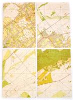 1983-1984 Győr, Töltéstava, Győrújbarát, Nyúl térképe, 4 db, OFTH Földmérési és Térképészeti Főosztály, jó állapotban